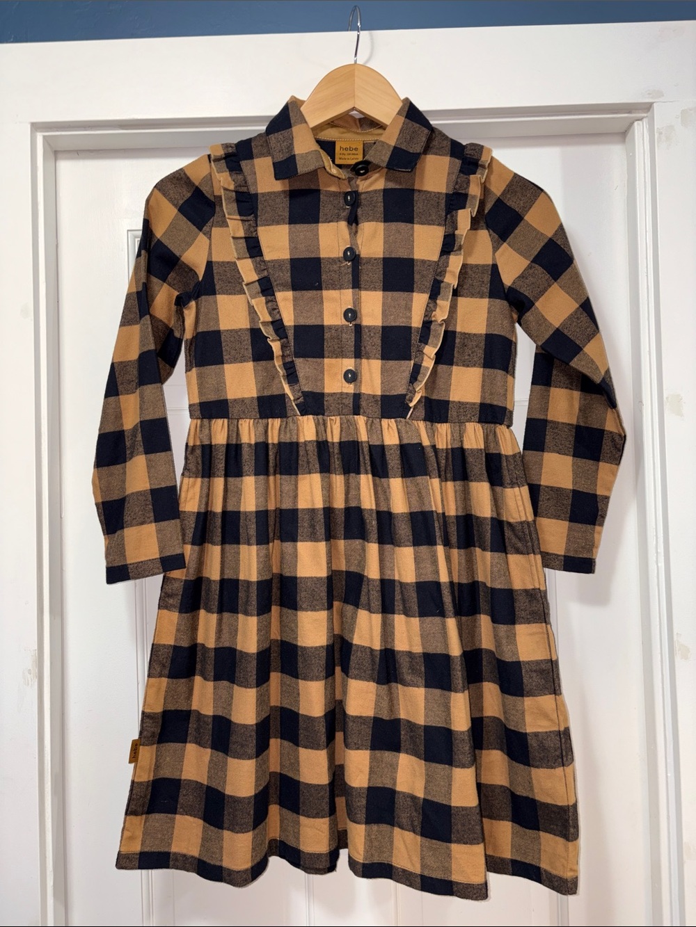 Hebe plaid flannel dress